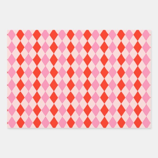 Hand Drawn Pink Christmas Geometric Inpakpapier Vel (Voorkant)