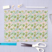 Hand drawn pink flamingo and monstera leaves. Seam Tissuepapier (Craft)