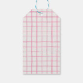 Hand Drawn Pink Gingham Bow Baby Girl Shower Cadeaulabel (Achterkant)