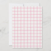 Hand Drawn Pink Gingham Bow Girl Baby Shower Bedankkaart (Achterkant)