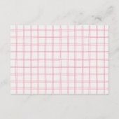 Hand Drawn Pink Girl Bow Gingham Book Request Informatiekaartje (Achterkant)