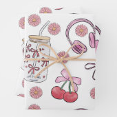 Hand-drawn Pink Girly Elements Seamless Pattern Inpakpapier Vel (In situ)