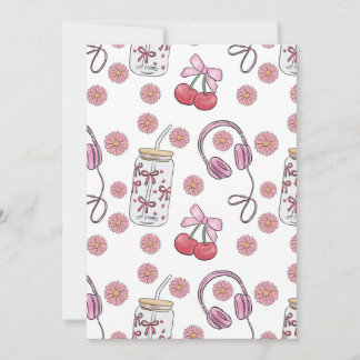 Hand-drawn Pink Girly Elements Seamless Pattern Kaart