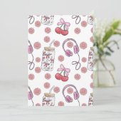 Hand-drawn Pink Girly Elements Seamless Pattern Kaart (Staand voorkant)