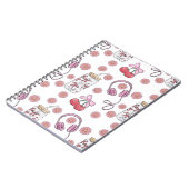 Hand-drawn Pink Girly Elements Seamless Pattern Notitieboek (Linkerzijde)