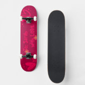 Hand-Drawn Pink Hearts & Floral Romantic Persoonlijk Skateboard (Voorkant)