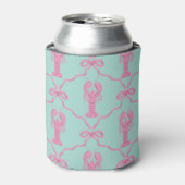 Hand-drawn Pink Lobster and Coquette Bows Cooler (Blikje Voorkant)