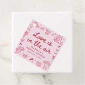Hand Drawn Pink Red Hearts Valentine Bridal Shower Bedankjes Labels (In situ)
