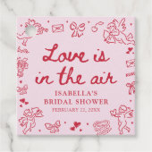 Hand Drawn Pink Red Hearts Valentine Bridal Shower Bedankjes Labels (Voorkant)