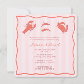 Hand-Drawn Pink Red Seafood Boil Couples Shower Kaart (Voorkant)