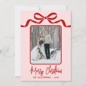 Hand Drawn Pink Red Whimsical Christmas Feestdagenkaart (Voorkant)