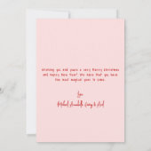 Hand Drawn Pink Red Whimsical Christmas Feestdagenkaart (Achterkant)