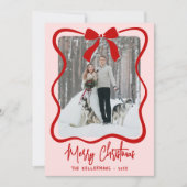 Hand Drawn Pink Whimsical Christmas Feestdagenkaart (Voorkant)