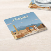 Hand Drawn Pompeii Italy Kartonnen Onderzetters (Schuin)