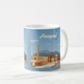 Hand Drawn Pompeii Italy Koffiemok (Voorkant rechts)