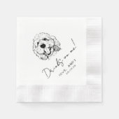 Hand Drawn Poodle Drinks on me Cocktail Servet (Voorkant)
