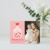 Hand-Drawn pot of Hearts Photo Valentijnsdag Feestdagenkaart (Staand voorkant)