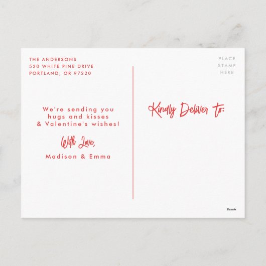 Hand-Drawn pot of Hearts Photo Valentijnsdag Feestdagenkaart (Achterkant)