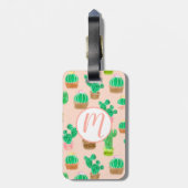 Hand Drawn Potted Cactus Pattern Bagagelabel (Achterkant verticaal)