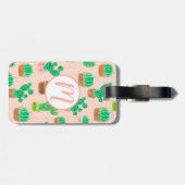 Hand Drawn Potted Cactus Pattern Bagagelabel (Achterkant horizontaal)