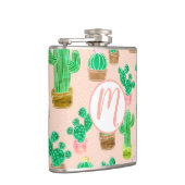 Hand Drawn Potted Cactus Pattern Heupfles (Rechts)