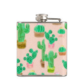 Hand Drawn Potted Cactus Pattern Heupfles (Achterkant)