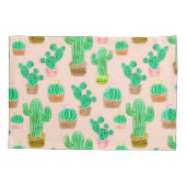 Hand Drawn Potted Cactus Pattern Kussensloop (Achterkant)