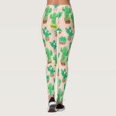 Hand Drawn Potted Cactus Pattern Leggings (Achterkant)