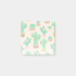 Hand Drawn Potted Cactus Pattern Post-it® Notes