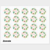 Hand Drawn Potted Cactus Pattern Ronde Sticker (Vel)