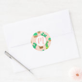 Hand Drawn Potted Cactus Pattern Ronde Sticker (Envelop)