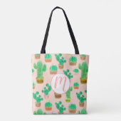 Hand Drawn Potted Cactus Pattern Tote Bag (Achterkant)