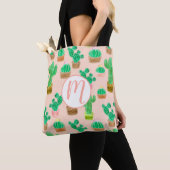 Hand Drawn Potted Cactus Pattern Tote Bag (Dichtbij)