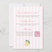 Hand-Drawn Pretty Pink Lemons Bridal Shower Kaart (Achterkant)