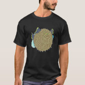 Hand Drawn Puffer Fish Deep Ocean Creatures and Ri T-shirt (Voorkant)