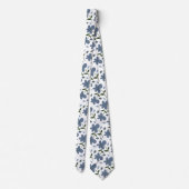 Hand Drawn Purple Flowers Necktie Stropdas (Achterkant)
