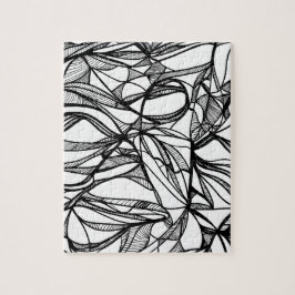 hand-drawn PUZZLE black and white line art colorit Legpuzzel