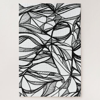 hand-drawn PUZZLE color-your-own, black & white Legpuzzel
