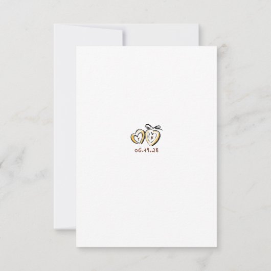 Hand Drawn Quirky Funky Fall Wedding RSVP Card (Achterkant)