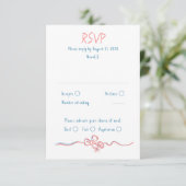 Hand Drawn Quirky Funky Wedding RSVP Card (Staand voorkant)