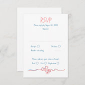 Hand Drawn Quirky Funky Wedding RSVP Card (Voorkant / Achterkant)