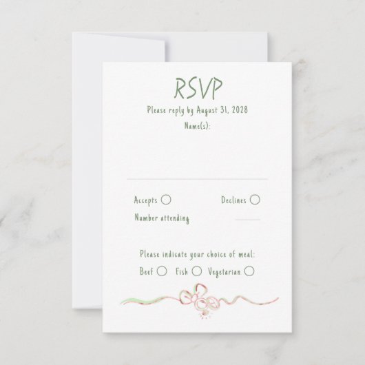Hand Drawn Quirky Funky Wedding RSVP Card (Voorkant)