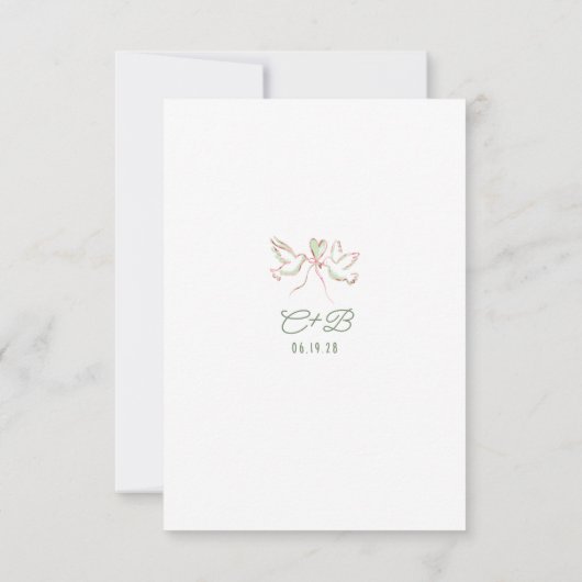 Hand Drawn Quirky Funky Wedding RSVP Card (Achterkant)