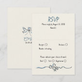 Hand Drawn Quirky Funky Wedding RSVP Card (Voorkant / Achterkant)