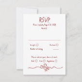 Hand Drawn Quirky Funky Wedding RSVP Card Kaartje (Voorkant)