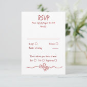 Hand Drawn Quirky Funky Wedding RSVP Card Kaartje (Staand voorkant)