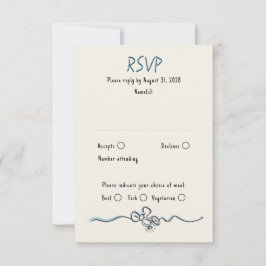 Hand Drawn Quirky Funky Wedding RSVP Card Kaartje