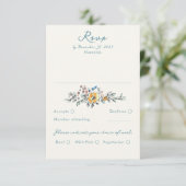 Hand Drawn Quirky Funky Wedding RSVP Card Kaartje (Staand voorkant)