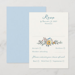 Hand Drawn Quirky Funky Wedding RSVP Card Kaartje