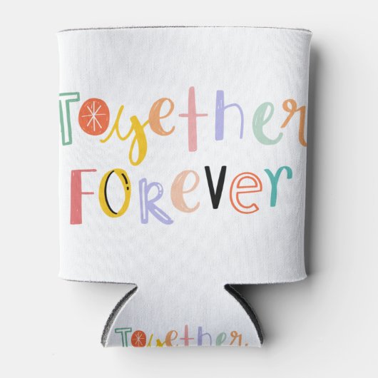 Hand drawn Quote Together forever typography. Blikjeskoeler (Voorkant)
